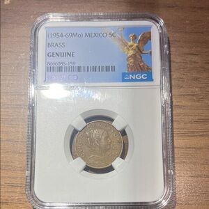 1954-69 Mexico 5 Centavos Brass Coin